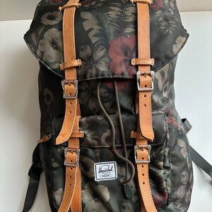 Vintage Herschel Hawaiian Camo Backpack w/ Leather Straps